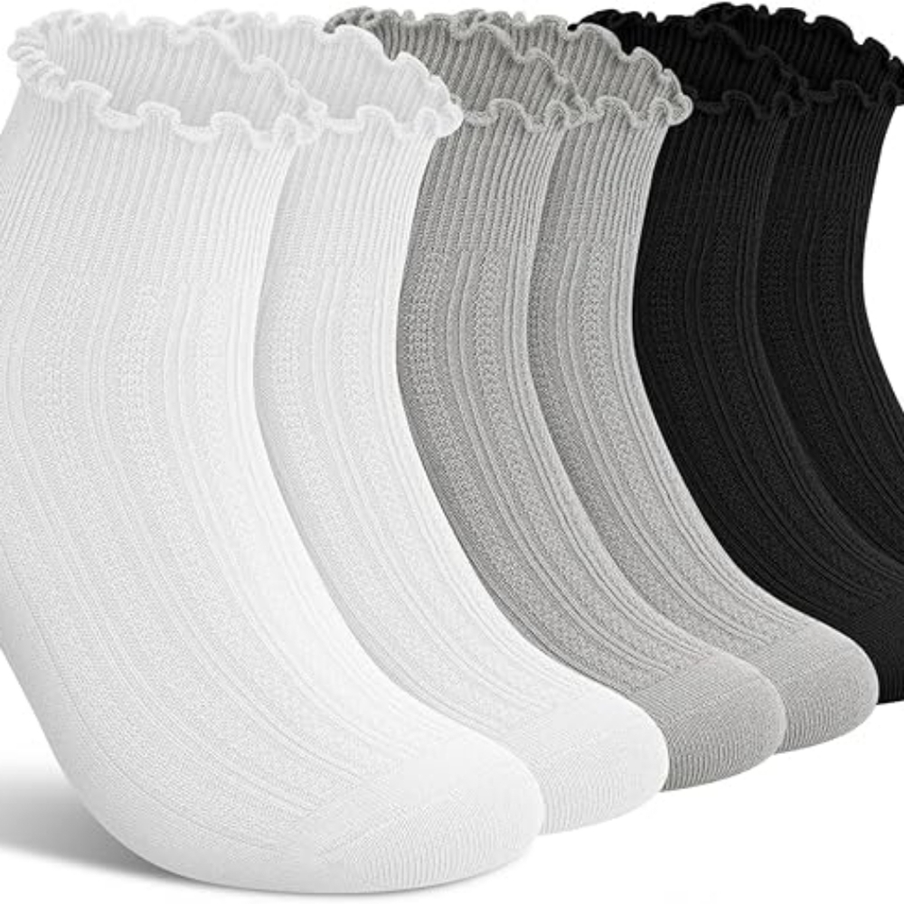6 Pairs Ruffle Ankle Socks for Women